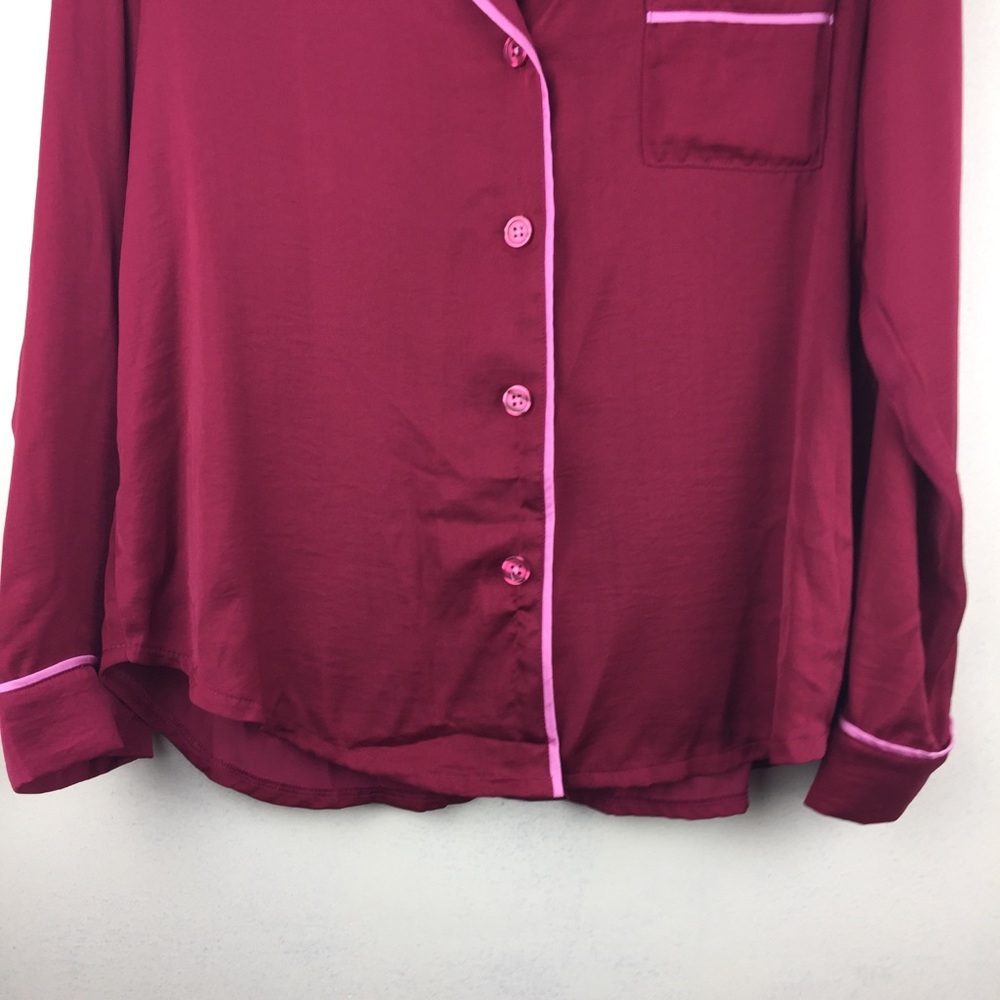 Room Service Red Pink Soft Sleepwear Lounge Top - Picture 3 of 11
